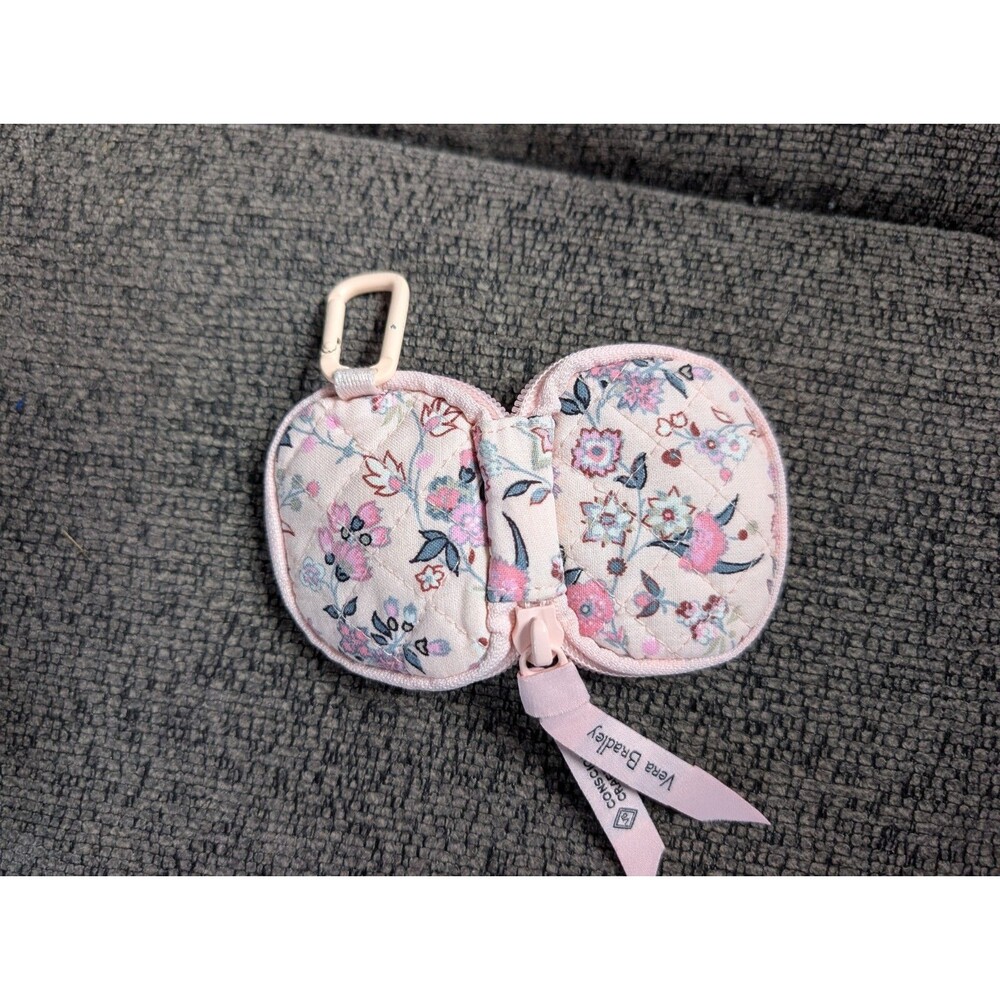 Vera Bradley Pink Floral Multi Color AirPod Holder Keychain Case Accessory - Picture 7 of 7